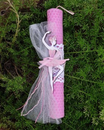 39  γ  λαμπαδα μπαλαρινα κηρηθρα ροζ (1)